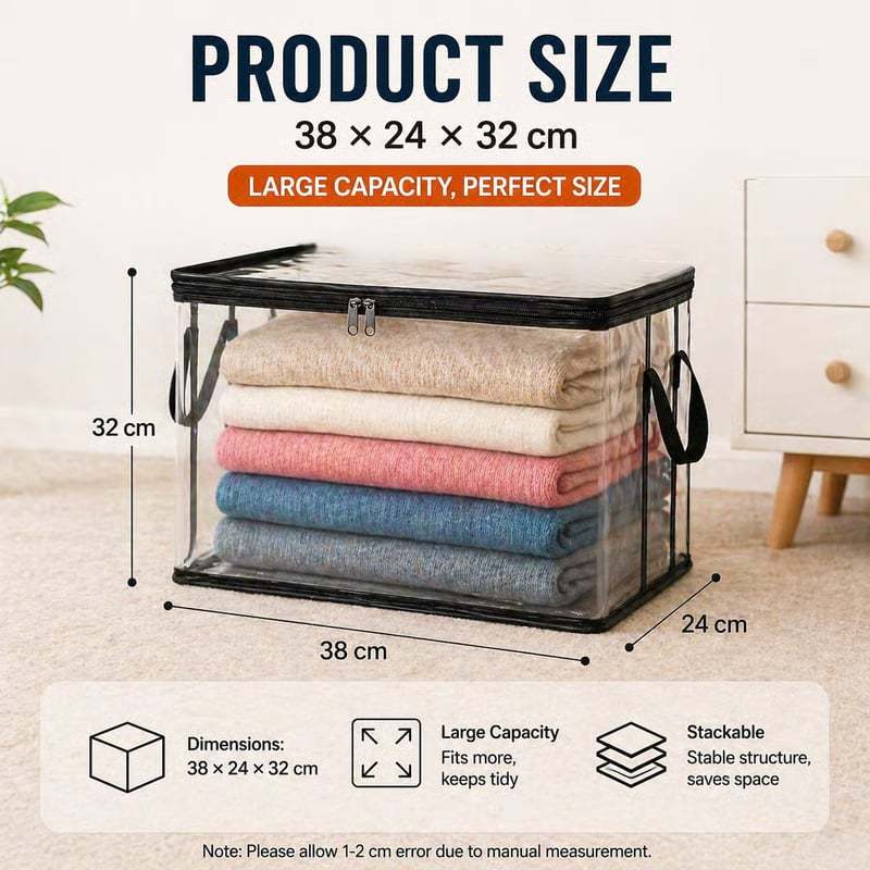 🎁 Last Day Sale 49% OFF📦Large Heavy-Duty Thick Clear Storage Bag for Clothes, Moving & Storage